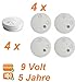 Produktbild 4x Rauchwarnmelder DIN EN 14604 inkl. Batterien | Rauchmelder | Feuermelder | Brandmelder