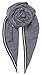 Produktbild Becksöndergaard Damen Schal Eamon Grau Blau - Tuch mit Gestreifter Borte Blue Nights - Warmer Weicher Wolle-Baumwoll-Mix Größe: 180 x 100 cm - 1901635001-205