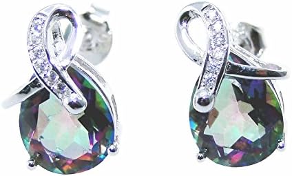 Pear Sterling Silver Mystic Fire Topaz Earrings