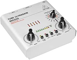 Behringer TUBE ULTRAGAIN MIC200 Audiophiler Vakuumröhren-Vorverstärker mit Preamp-Modeling-Technologie