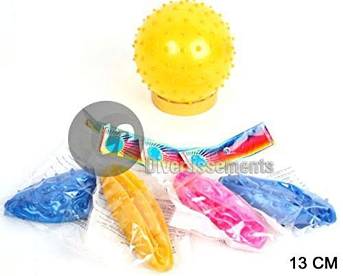 Schnäppchenladen24 - Pelota de Masaje (10 Unidades, 5 Colores, Incluye Bomba de Pelota, diámetro Aprox. 15 cm.