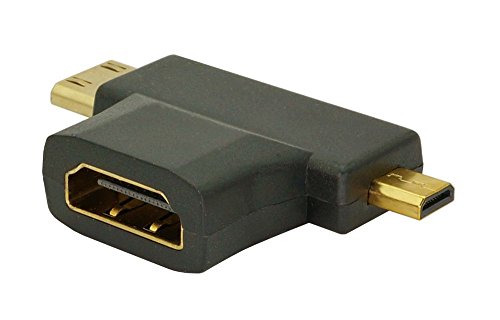 2-in-1 SunshineTronic mini/micro HDMI Adapter / HDMI Buchse auf mini/micro HDMI Stecker / FullHD / 1080P / Adapter mit Ethernet und Audio Rückkanal