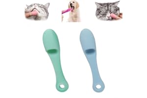 MCILUYAIIO Katzen-Kinnbürste,Silikon-Schrubber für Katzen-Kinnreiniger,Fingerbürste Silikon-Haustierzahnbürste,Katzen-Fingerzahnbürste für die Zahnpflege von Haustieren,Fingerbürsten geeignet (B 2pcs, One Size)