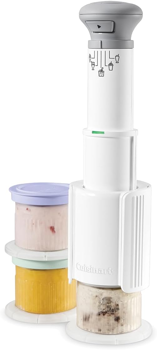 Cuisinart FreezeWand – Máquina de helados 5 en 1: Helado, sorbete, batido, granizado, mezclas, Vegana, sin lácteos, Lista en 5 min, Compacta y portátil, Bol de congelación instantánea 3X240ml