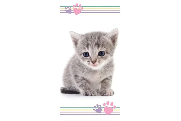 APTEX duschhandduk badhandduk handduk strandhandduk med katt 70 x 140 cm, flerfärgad
