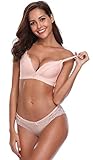 Aspecto encantador: encaje transparente con bonitos estampados florales en todo el sujetador de una línea de escote en V y bragas huecas de encaje para que te veas sexy y encantadora.
