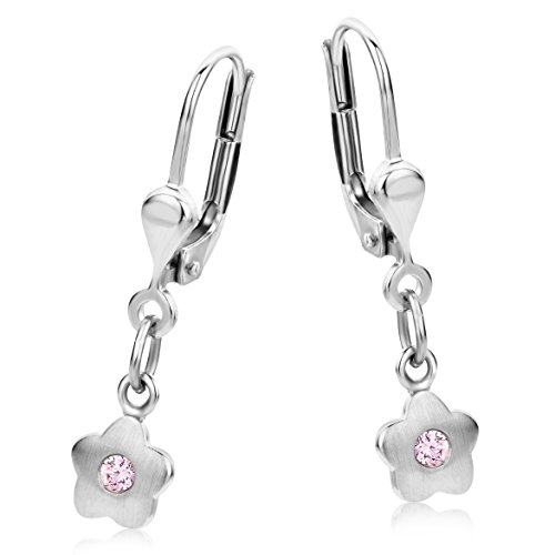 Miore Damen-Ohrringe 925 Sterling Silber Kinder Klapbgel Blume Zirkonia ros Miore Damen-Ohrringe 925 Sterling Silber Kinder Klapbgel Blume Zirkonia ros