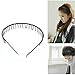 Black Metal Toothed Sports Headband Hair Clasp Man Woman Football