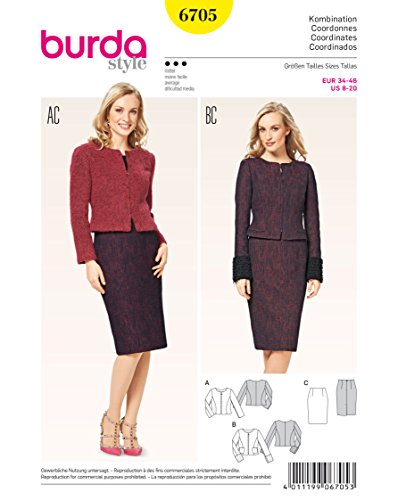 Burda Damen Schnittmuster 6705 von Gemeinsam Dame weiß