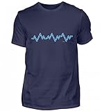 EBENBLATT Hochwertiges Herren Shirt - Herzschlag Fahrrad Kette - Fahrrad Fahrradfahrer Mountainbike