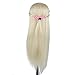 Hairdressing 80% Blonde Professional Real Hair 22 Inch,CoastaCloud Training Mannequin Head Hairdresser Human Hair with Clamp
