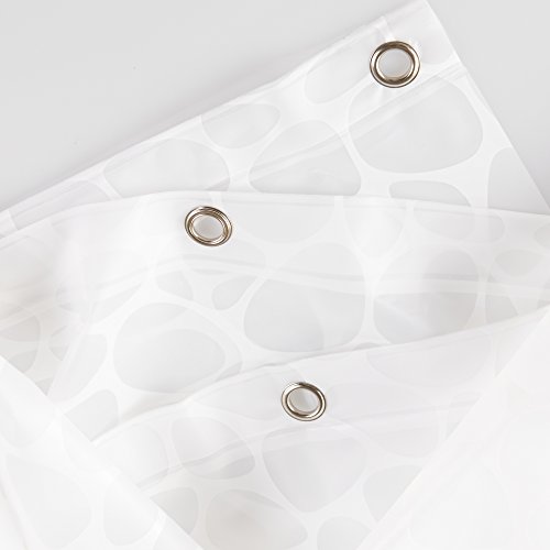 InterDesign 26598EU Pebblz Duschvorhang, 180 x 200 cm, weiß - 3