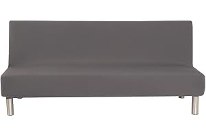 Aisaving Enfärgat armlöst bäddskydd polyester spandex stretch futon överdrag skydd 3-sits elastiskt helt vikbart sofföverdrag