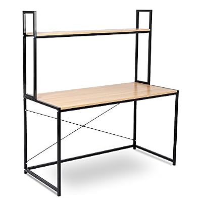WOLTU TSB02hei Bureau d'ordinateur table de bureau à domicile station de travail en bois et acier,environ 120x60x140cm,14,6kg
