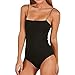 Produktbild Jumpsuit Damen sommer Hffan Frauen Overall Neckholder V-Ausschnitt tanktops Rückenfrei Riemchen Jumpsuit Frauen Einfarbig Bodycon Elegant Ärmellos Strandkleidung Playsuits Romper (Schwarz, L)
