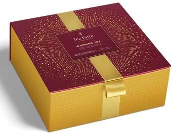 Tea Forté Tea Chest Warming Joy 2018 - Tea and Herbal Tea Assortment 40 Pyramids - Hand-Assembled