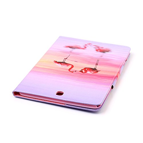 Samsung Galaxy Tab A 9.7 T550 Ledertasche Smart Cover,Samsung Galaxy Tab A 9.7 Hülle,Ekakashop Ultradünn Fashion Bunt Zwei Flamingos Muster Painting Flip Cover im Bookstyle Kunstleder Schutzhülle Magnetverschluss PU Leder Schale Ständer Hülle Case TPU Innere Tasche Etui mit Magnetverschluss Wallet Kreditkarte Card Holder Slot für Samsung Galaxy Tab A 9.7 SM-T550 + 1x Kostenlos Ständer (Farbe zufällig) - 8