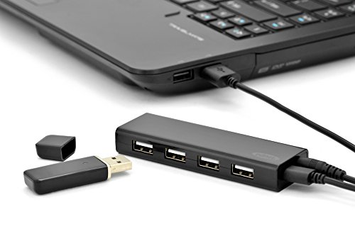 ednet USB 2.0 HUB, 4-port, Datenrate bis zu 480MBps, 5V/3.5A Netzteil, schwarz - 5
