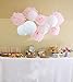 Produktbild Anokay Hochzeitsdeko Set - 12er Seidenpapier PomPom Wabenbälle Laterne Lampion rund Lampenschirm weiß rosa - Pompons für Hochzeit Party Geburtstag Mädchen Deko