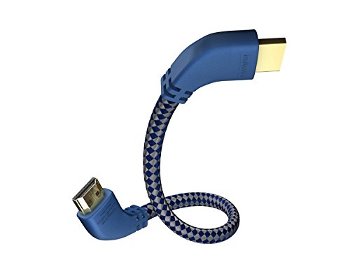 in-akustik Premium High Speed HDMI Kabel mit Ethernet | "Huckepack" Winkelstecker | 0,75m