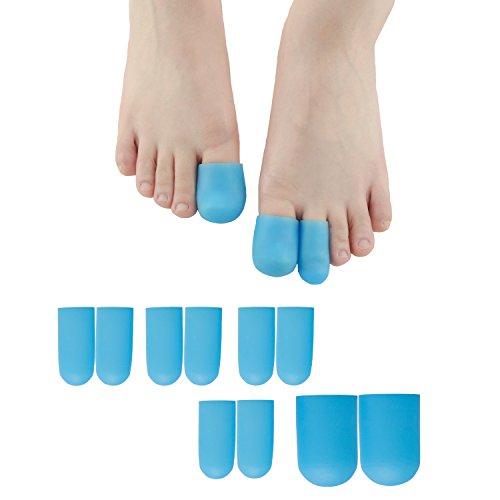 Sumifun Protége Orteil Silicone, Protecteurs Tube Orteil, Protection Orteils pour Soulagement de Douleur de Cors Cloques Callosités, Adoucir et Apaiser la Peau - 5 Paires