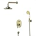 Produktbild Nostalgie Retro Unterputz Brause Dusche Set Duschset Armatur Regenbrause Handbrause Gold Sanlingo