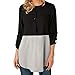 Produktbild MEIbax Damen Hemd Casual Knopf Langarm Patchwork Bluse T-Shirt Tunika Tops Oberteile Langarmshirt