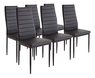 Albatros 2698 Milano 6 x chaise de salle à manger noir