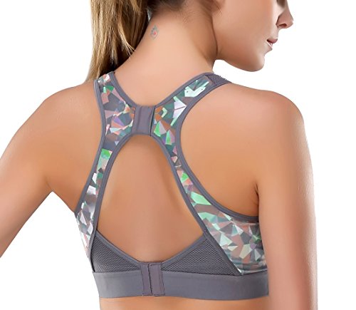 Yvette Damen Sport-BH, hochwirksam, bedruckt #080108 - 2