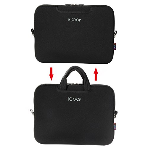 iColor Netbook- und Chromebook Tasche Notebooktasche Laptoptasche Schutzhülle für Größe 12,9 13 13,3 Zoll mit Zubehörfach und Schultergurt - 4