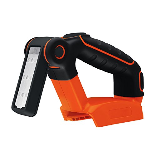 Black+Decker 18V Akku-Lampe, Handleuchte, bis 180 Grad schwenkbarer Lampenkopf, Leuchtdauer 11 Stunden, 12 LEDs, kompakt und leicht, großflächige Griffgummierung; ohne Akku und Ladegerät, BDCF18