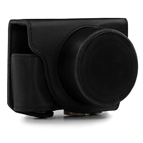 MegaGear cuir Camera Bag pour Nikon 1 J5 avec 10-30mm Appareil photo Compact System  Noir 