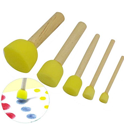 Preisvergleich Produktbild Masterein 5pcs Kinder Schwamm Stamper Wasser Aquarell Öl Gouache Acryl Pinsel