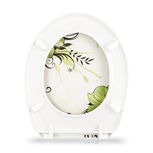 WC Sitz mit Absenkautomatik – „Blumenzauber“ Design – Toilettendeckel mit Motiv aus Duroplast inkl. Montagesatz – VENKON - 8