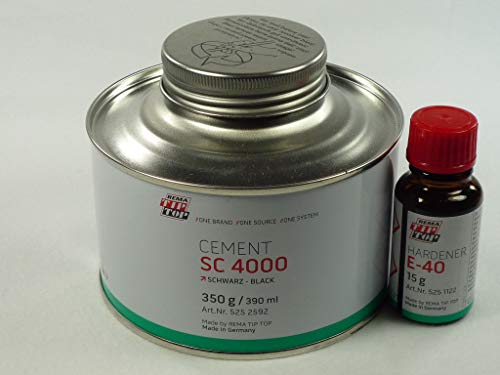 Rema TipTop CEMENT SC 4000 schwarz 350g und Härter E-40 15g, Industriekleber, Gummikleber, Neoprenkleber 525259-15