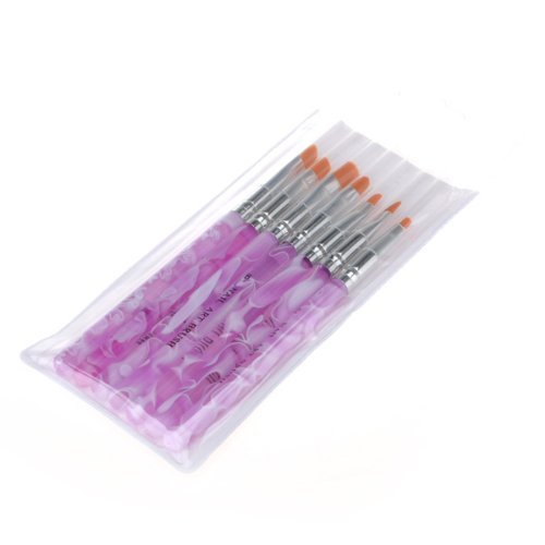 Pasey Pinselset 7-teilig für Nailart, UV-Gel, Acryl, Onestroke, 1er Pack (1 x 7 Stück) - 2