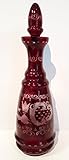 egermann glass czech republic seltener Schliff Egermann Glas Karaffe Antik böhmisches Glas rubin rot Likörflasche handgeschliffenenes Aussendekor antikes Kristallglas Vase mundgeblasen Höhe ca. 35 cm