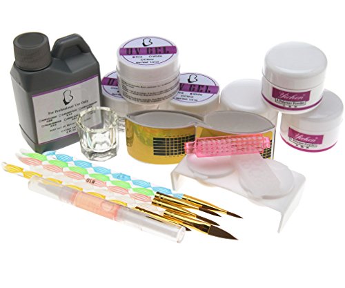 Nagel Art Acryl UV Gel Bürsten Pinsel Maniküre Werkzeug Bausatz Set 18 Tlg