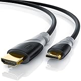 Typ: 10m (Meter) miniHDMI 1.4a Kabel mit Ethernet (Netzwerk) und echt 3D Unterstützung | abwärtskompatibel zu HDMI 1.0, 1.1, 1.2, 1.3, 1.3abc