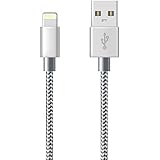 Lightning Cable iphone cable ZRB 10FT / 3m (Grey) Nylon Braided USB Cable Fast Sync Charger Cord for iPhone 7, 7Plus, 6s, 6, 6Plus, 6sPlus, iPhone 5s 5 5c, iPad, iPod and More