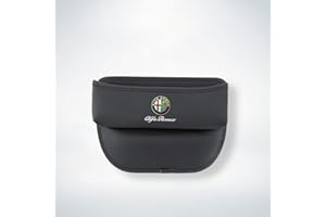 NURCIX Caja organizadora Espacio Asiento Coche Bolsa Almacenamiento a Prueba Fugas Accesorios para Alfa Romeo Giulia Stelvio Giulietta 156 159 147 Mito Tonale,Black Style