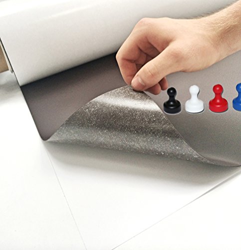 Eisenfolie – Ferrofolie selbstklebend DIN A2 – 0,4mm Stark – 420mm x 594mm x 0,4mm selbstklebend 1 non-permanent Stift + 1 Magnetherz beschreibbar Gratis!! - 3