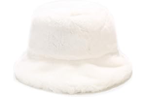 JFAN Gorros de Invierno Lindo Sombrero de Cubo Grande y Peludo para Adulto Gorra de Pescador de Moda