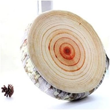 Glovion Wooden Style Cushion Log Decoration Pillow with annual ring and bark (Platanus Style)
