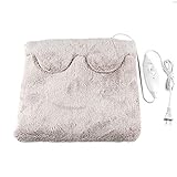 HMBBNJQ Chauffe-Pieds Electrique Chancelière Chauffante Chaufferette Bouillotte Couverture Chauffante en Flanelle à Température Réglable pour Pieds et Mains(Gris)