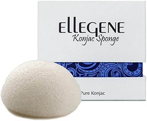 Ellegene Konjac Sponge Pure Fiber - Natural Skin Exfoliator + Cleanser - All Skin Types