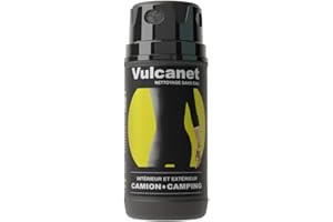 VULCANET NETTOYANT CAMION CAMPING-CAR – 80 Textiles + Microfibre + Pinceau Précision + Pochette de Transport, Formule 100% française, Nettoie, Dégraisse, Protège - Mat/Brillant, Int/Ext, Sans Eau