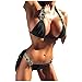 Produktbild Sexy Bademode Forh Damen Bikini Set Damen Zweiteilige Bademode Set Push up Gepolsterte Crystal Bandage Badeanzug Neckholder Kabellos Bequem Casual Schwimmanzug Baden (BlauA, M)