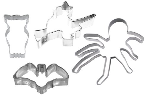 Ausstechset Halloween "Spooky 2" Grusel 4er-Set Spinne - Eule - Fledermaus -Hexe Keksausstecher Ausstecher Ausstechform