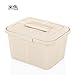 Produktbild Home und Sonstiges Kunststoff faux rattan Aufbewahrungsbox für große Ablagerungen finishing Storage Storage box Toy Box Beige 15L überlagert werden können